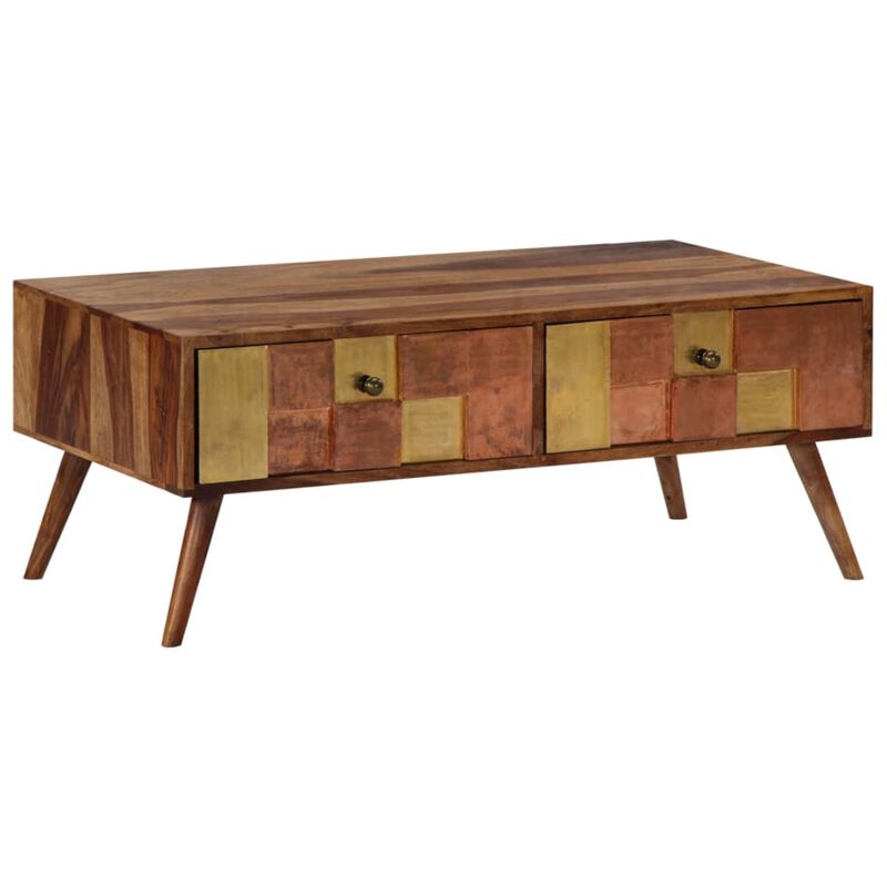 vidaXL Coffee Table 39.4"x19.7"x15.4" Solid Sheesham Wood