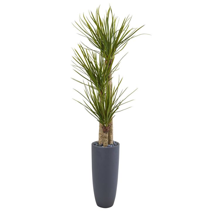 Nearly Natural 6-ft Yucca Artificial Tree in Bullet Planter