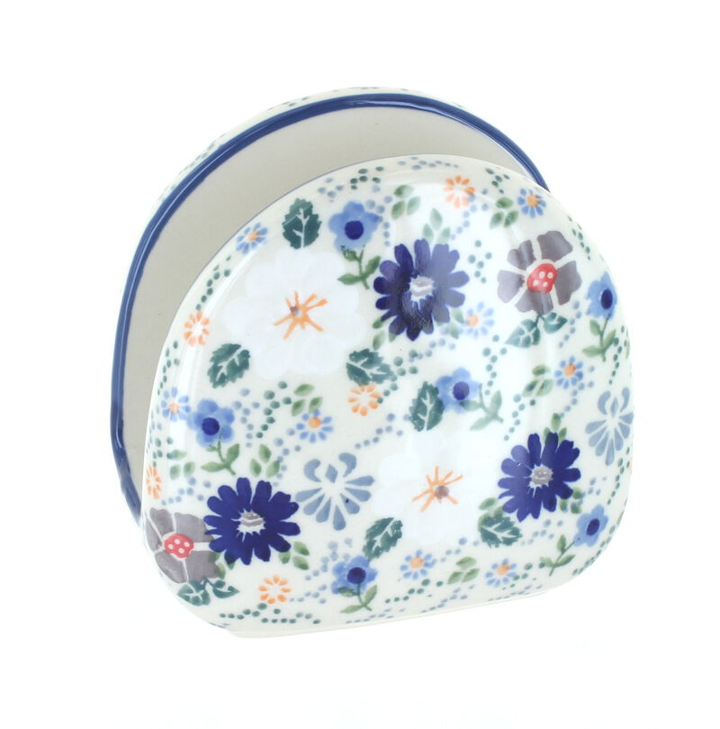 Blue Rose Polish Pottery Scarlett Ivy Napkin Holder