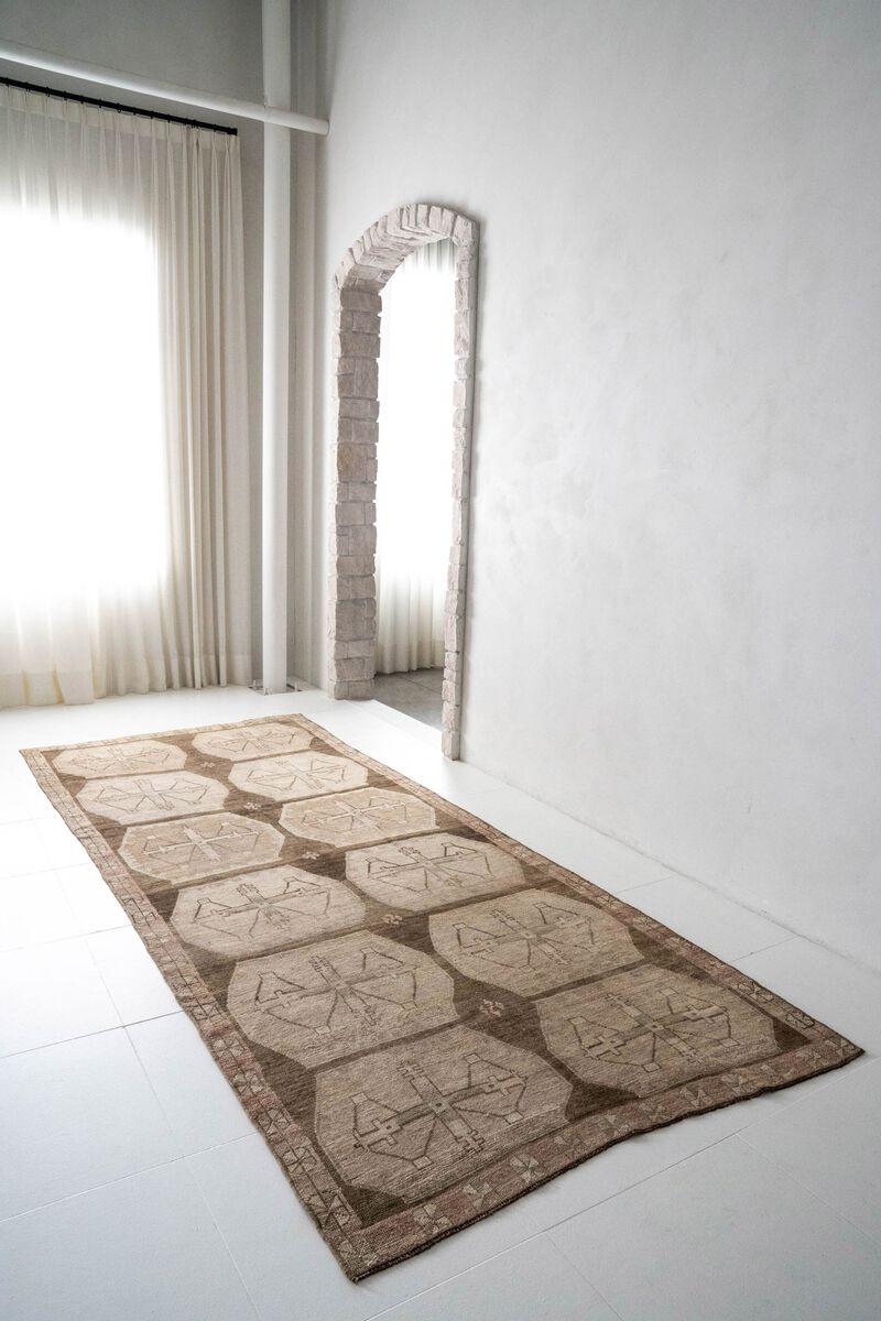 District Loom Vintage Turkish Kars (wide) runner rug-Limestone