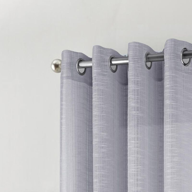 RT Designers Collection Dexter Linen Texture Grommet Light Filtering Window Curtain Panel 54" x 90" Silver