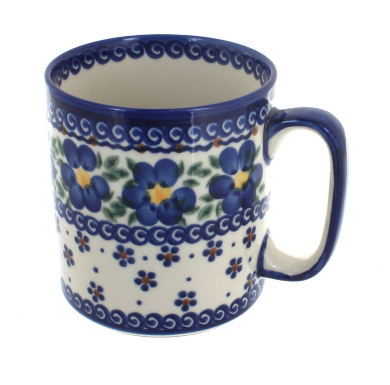 Blue Rose Polish Pottery Garden of Blue Coffee Mug