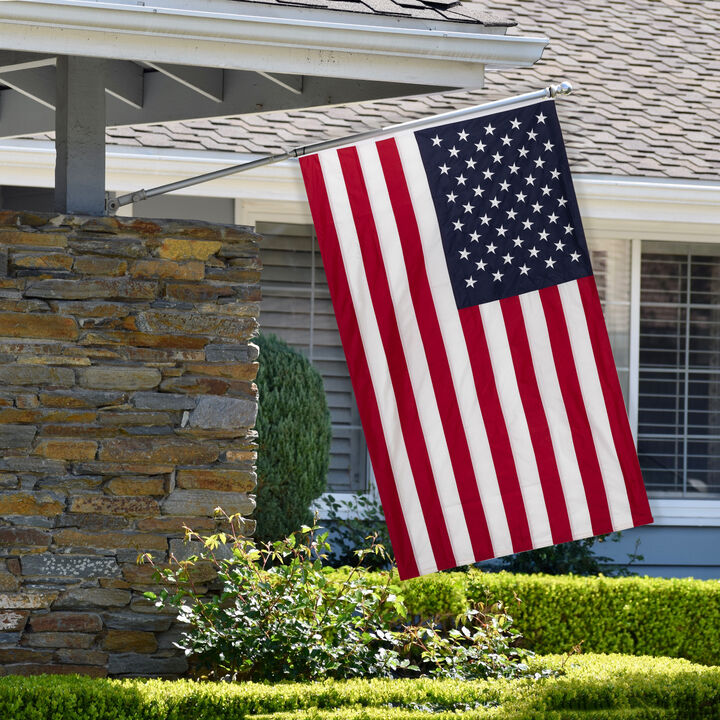 Patriotic Embroidered Outdoor USA House Flag - 60" x 36"