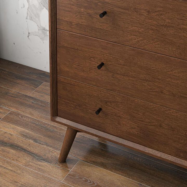 Ashcroft Furniture Co Caroline Mid Century Modern Solid Wood Dresser