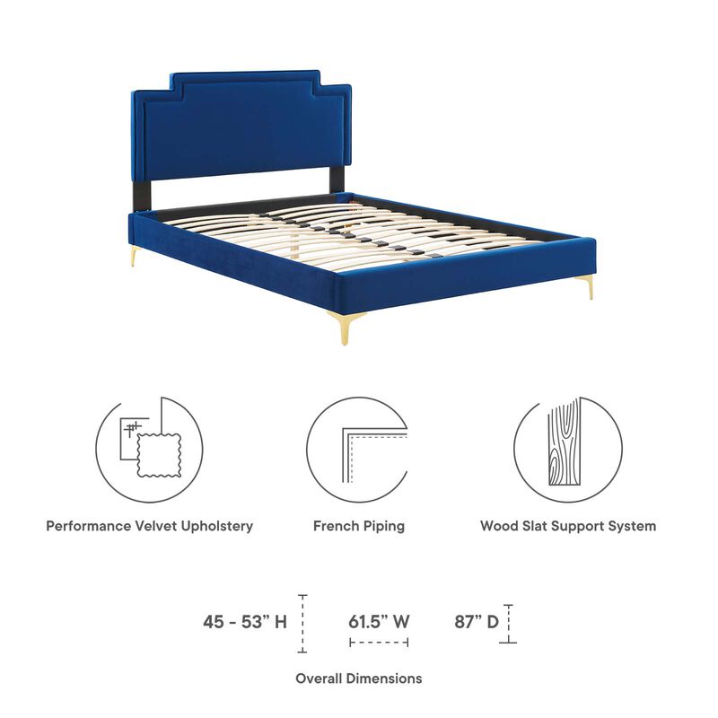 Modway - Liva Performance Velvet Queen Bed