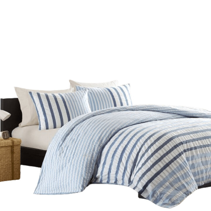 Gracie Mills Santiago Seersucker Striped Cotton Comforter Set