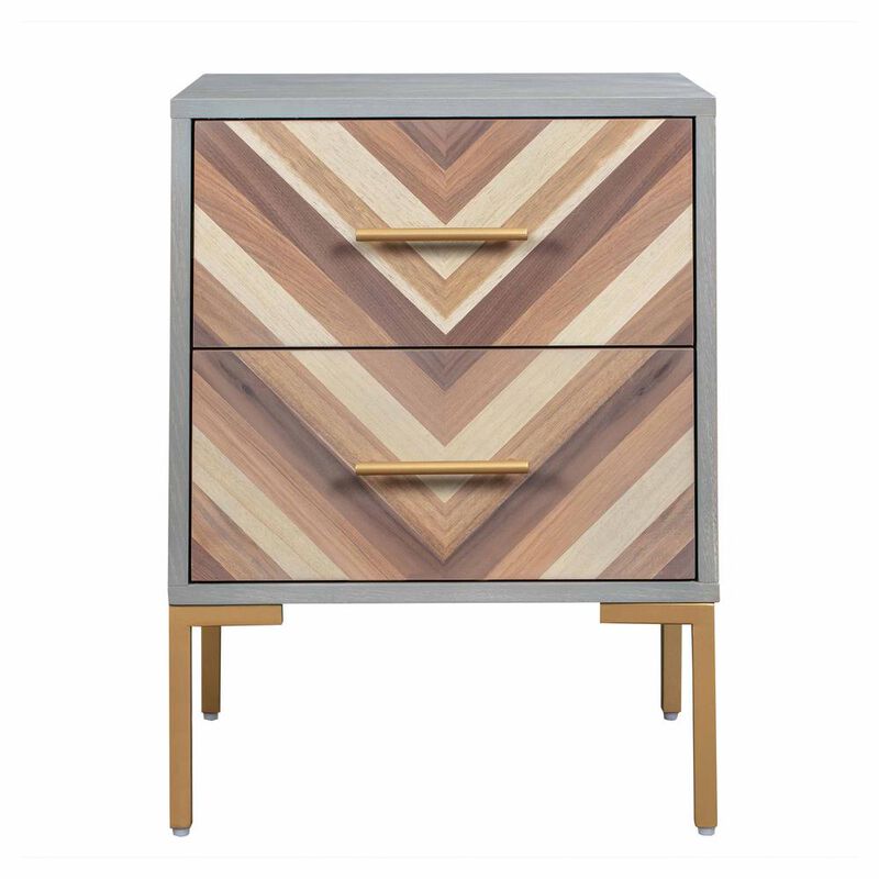 Belen Kox Chevron Gold Side Table, Belen Kox