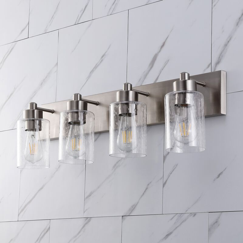 Irving Seeded Glass/Iron Modern Contemporary LED Vanity Light