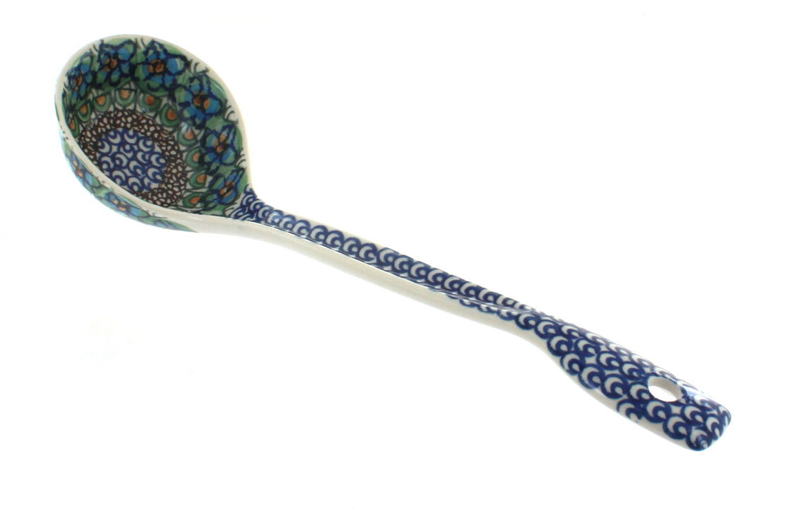 Blue Rose Polish Pottery Hummingbird Ladle