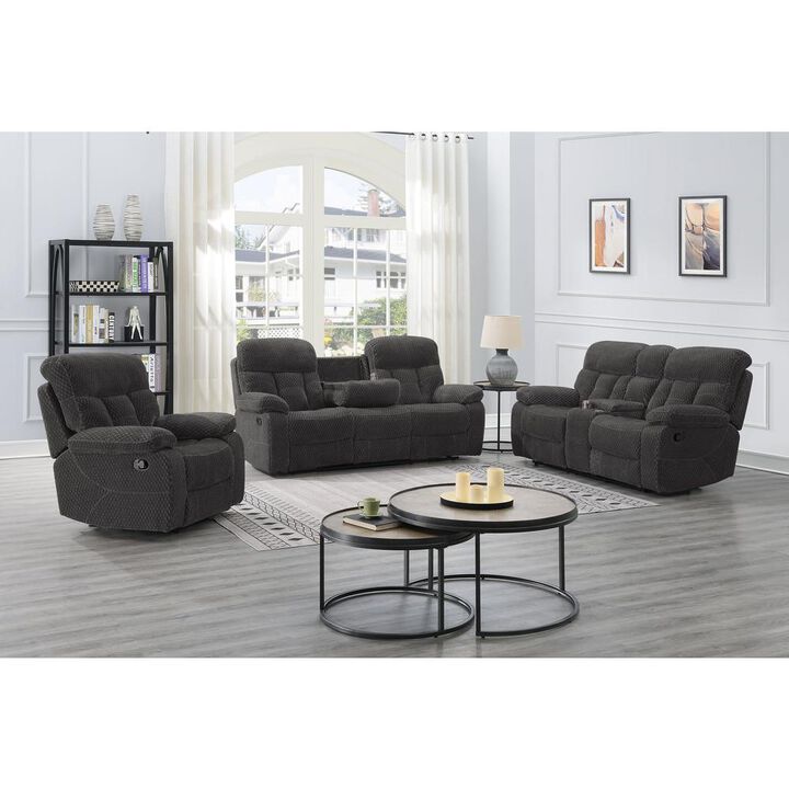 New Classic Furniture Bravo Sofa W/Dual Recliner-Charcoal