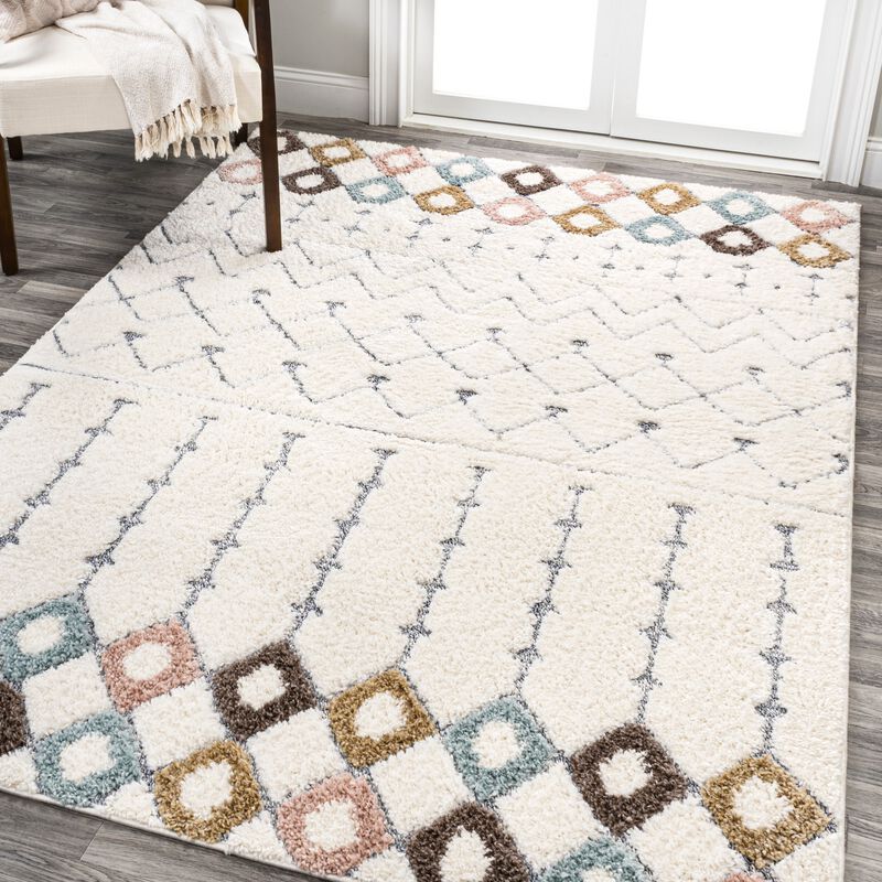 Pia Moroccan Trellis Plush Carved Area Rug