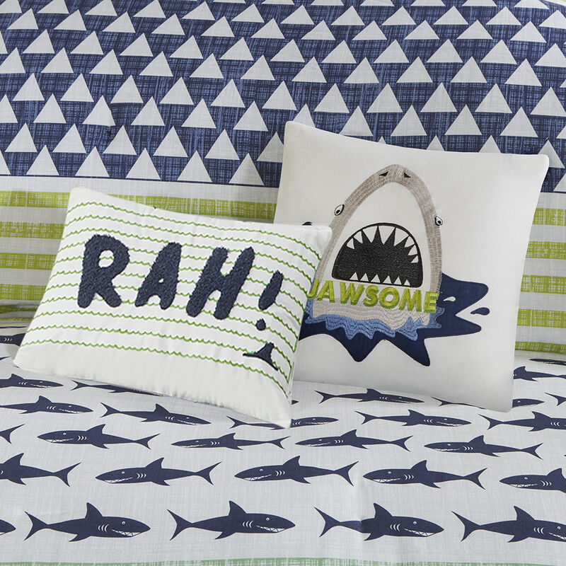 Gracie Mills Elsinore Shark Stripe Printed Cotton Comforter Set