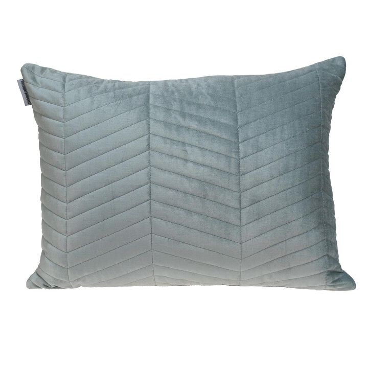 24" Gray Cotton Transitional Throw Pillow