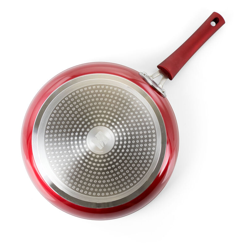 Kenmore Arlington 2 Piece Aluminum Ceramic Coated Nonstick Frying Pan Set in Metallic Red