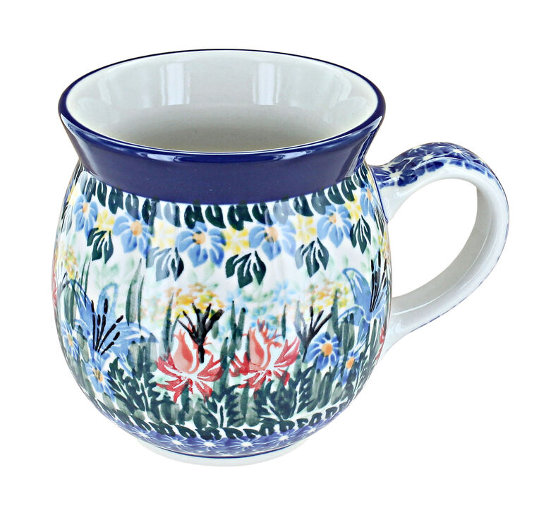 Blue Rose Polish Pottery December Joy Bubble Mug