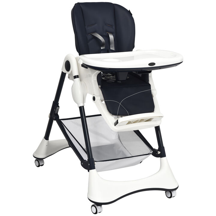 A-Shaped High Chair with 4 Lockable Wheels