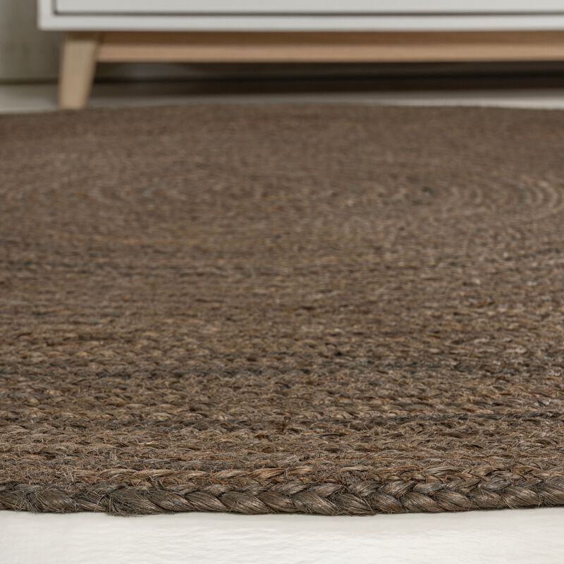 Zara Braided Coastal Cottage Round Jute. Round Area Rug