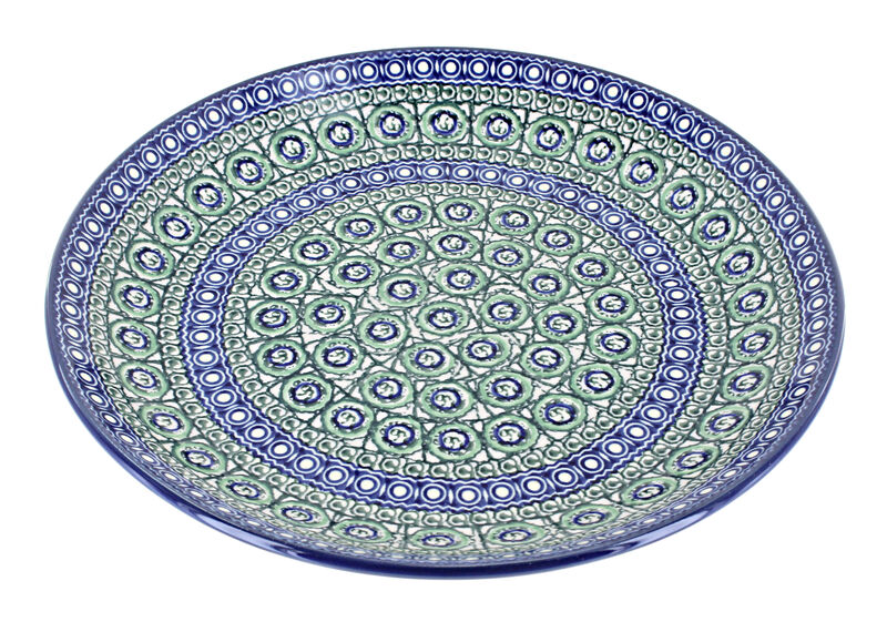 Blue Rose Polish Pottery Summer Blooms Dinner Plate