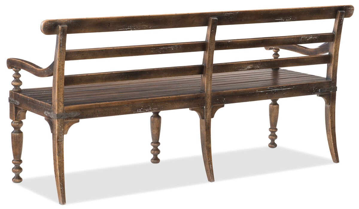 Hill Country Helotes Dining Bench in Dark Wood