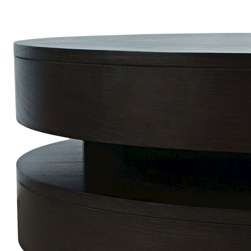 Jofran Brix Mid-Century Modern Floating Sculpture Round Layered Coffee Table