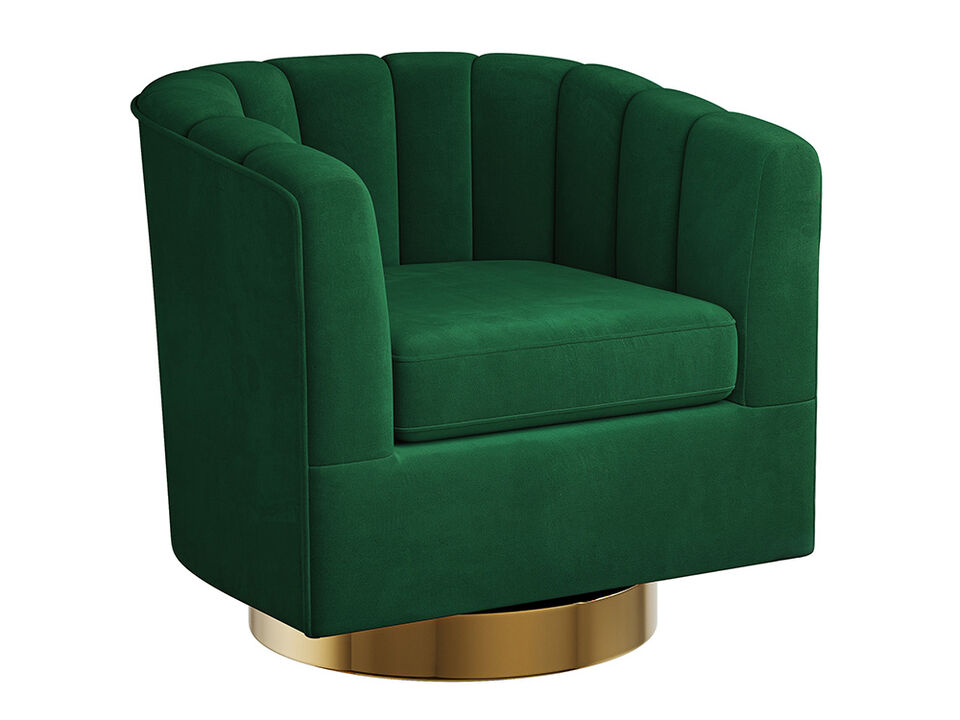 BELLEZE Swivel Accent Chair, Wide Modern Upholstered Armchair 360 Degree Swivel Comfy Single Sofa Side Chair for Living Room Bedroom Office - Zoe