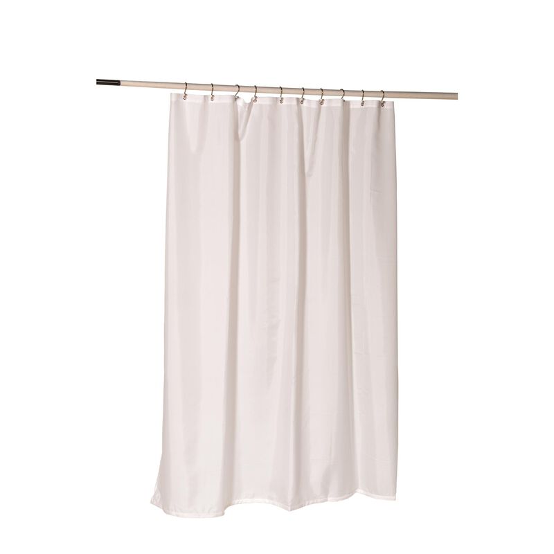 Carnation Home Fashions Nylon Fabric Shower Curtain Liner with Reinforced Header and Metal Grommets - White 70x72"