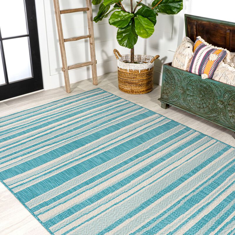 Castara Wavy Stripe Modern Indoor/Outdoor Area Rug