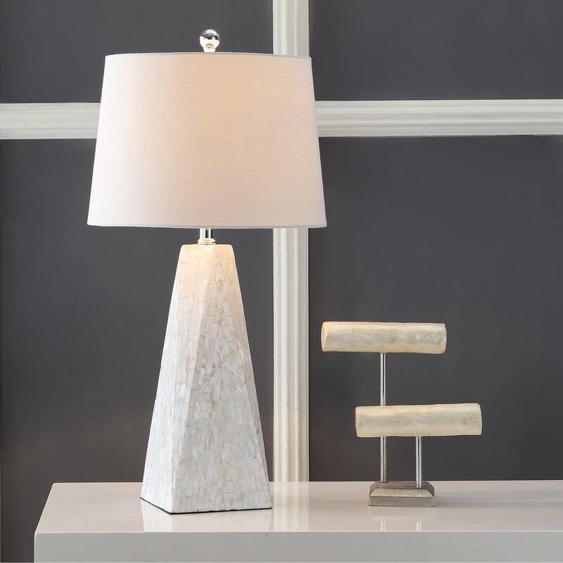 Naeva 28" Seashell LED Table Lamp, Pearl