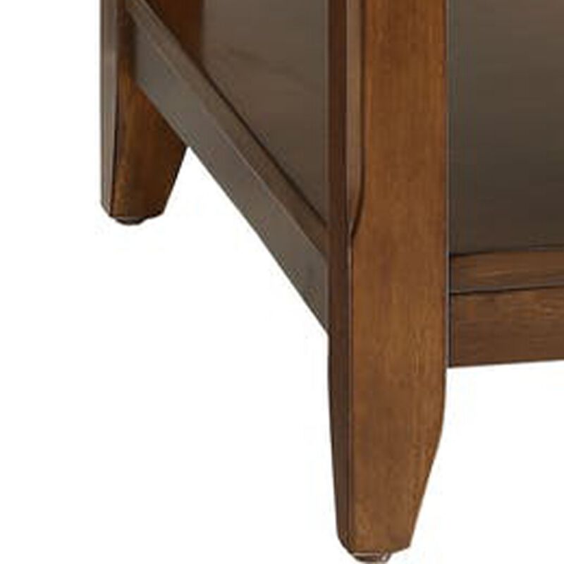 Smart Looking Side Table, Walnut Brown-Benzara