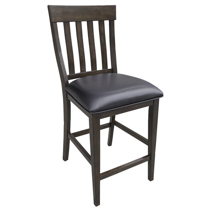 Belen Kox Transitional Slatback Counter Chair Set with Upholstered Seat, Belen Kox