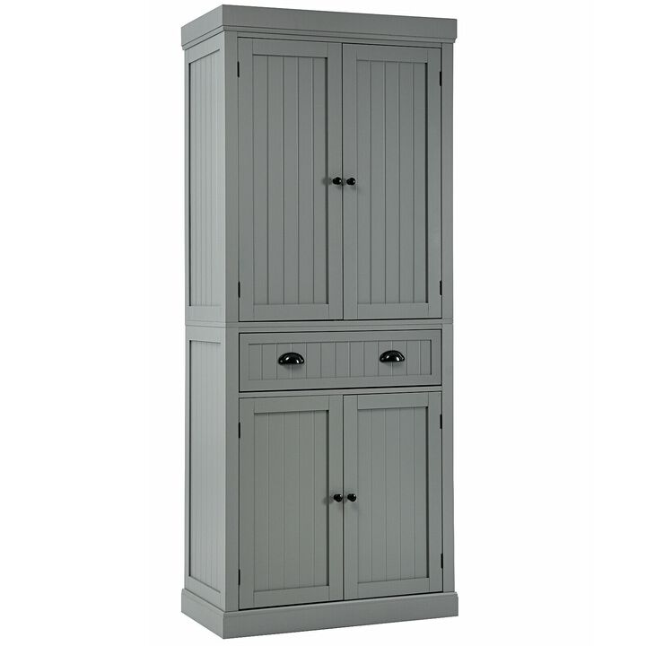 Cupboard Freestanding Kitchen Cabinet with Adjustable Shelves