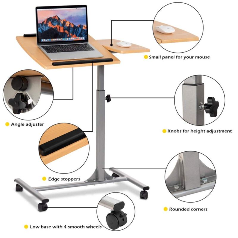 Adjustable Laptop Desk With Stand Holder And Wheels