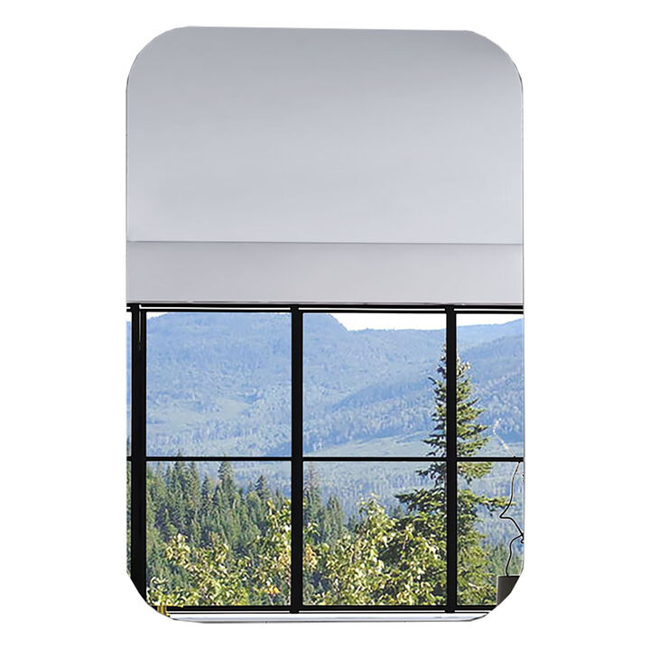 DEPOT E-SHOP Mirror Saint Claire, Frameless Round Corners, Looking Glass, Clear