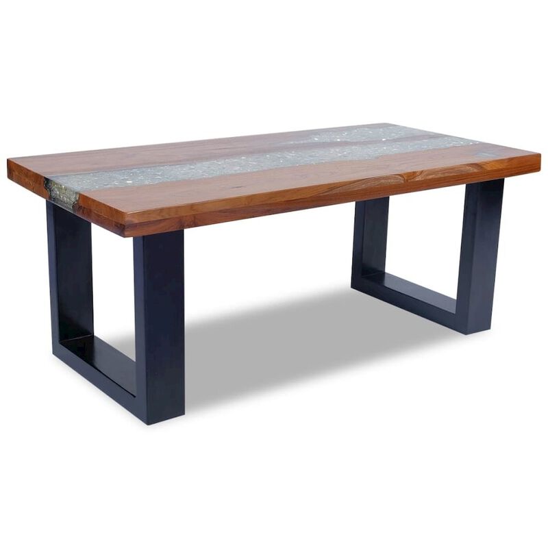 vidaXL Coffee Table Teak Resin 39.4"x19.7", 243467