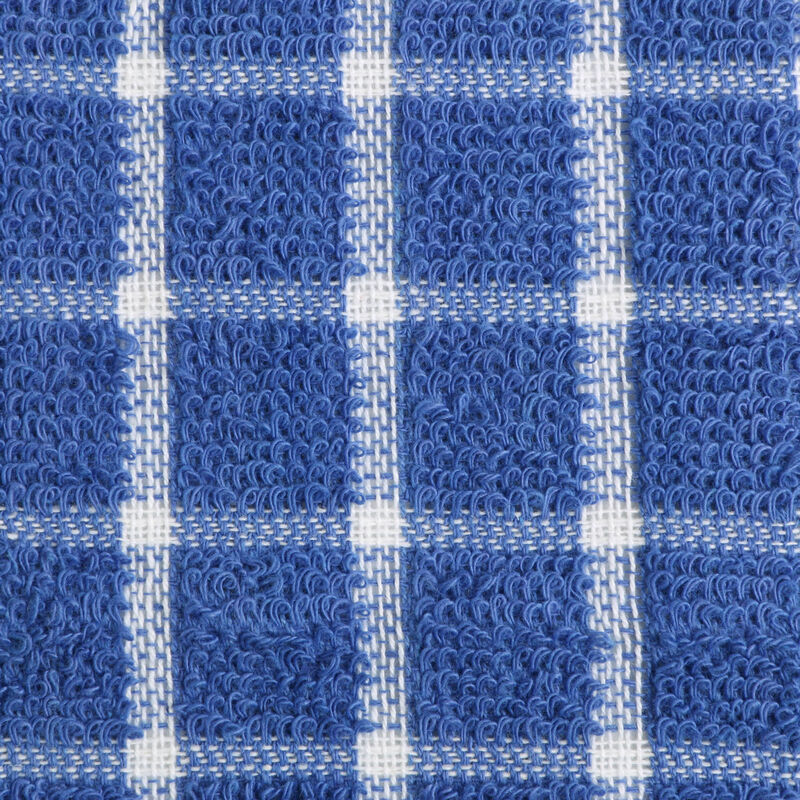 Set of 6 White and Blue Square Assorted Microfiber Absorbent Dishcloth 12"