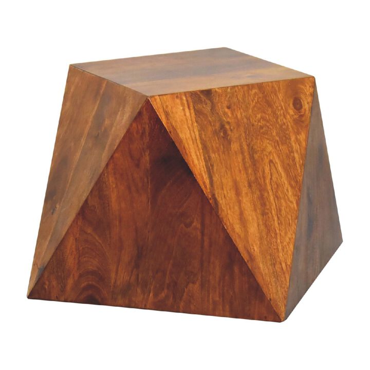 Artisan Furniture Chestnut Abstract  Solid Wood End Table