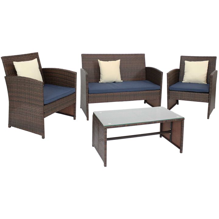 Sunnydaze Ardfield Rattan 4-Piece Patio Furniture Set