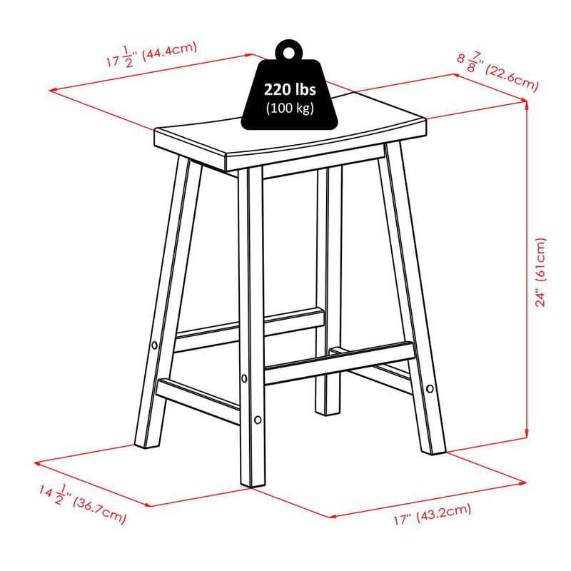 Satori 24" Saddle Seat Bar Stool Beech