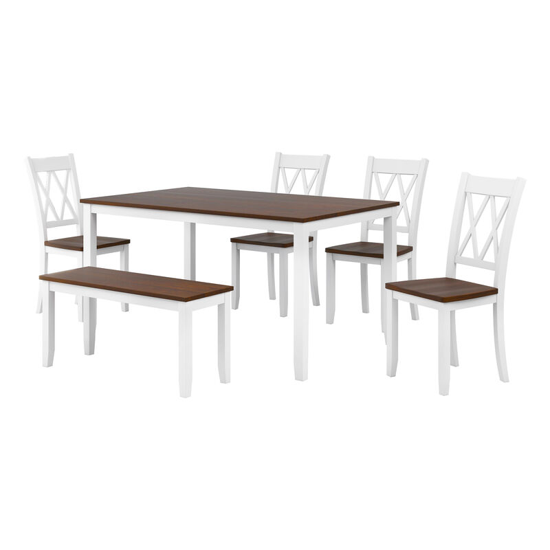 Merax Farmhouse 6-piece Wooden Dining Set