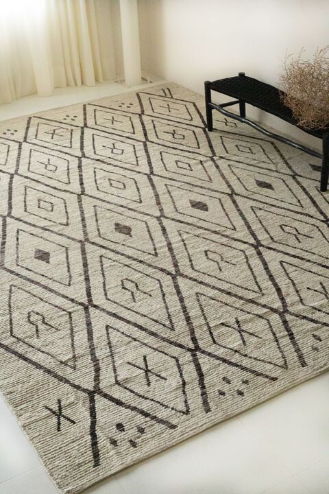 District Loom Modern hand knotted Afghan Tulu area rug-10'1 x 14'3