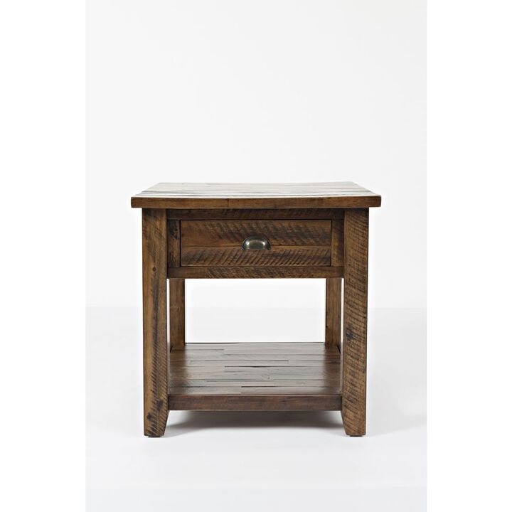 Jofran Rustic Farmhouse Distressed Acacia End Table