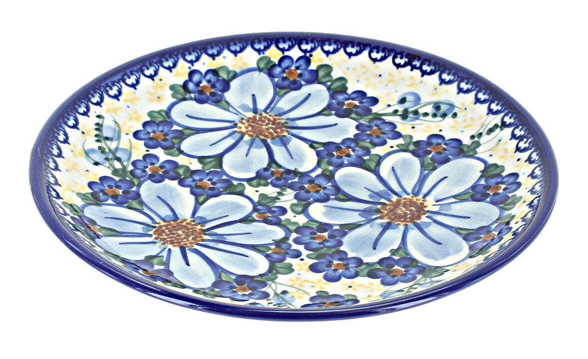 Blue Rose Polish Pottery Butterfly Dessert Plate