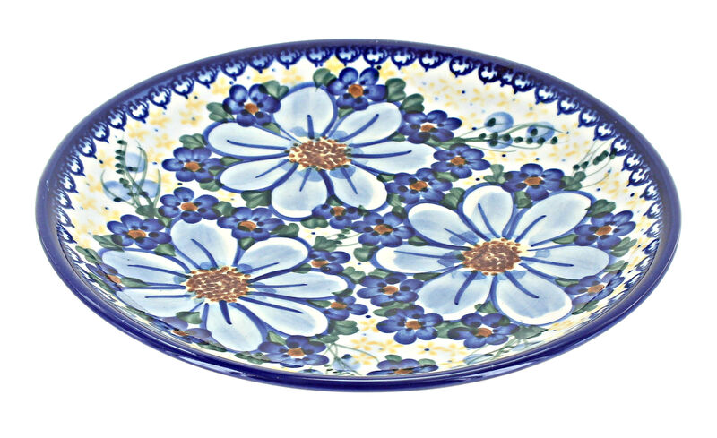 Blue Rose Polish Pottery Butterfly Dessert Plate