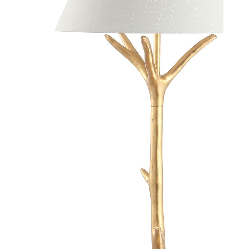 Arbor 63.5" Faux Bois Resin LED Floor Lamp, Gold Leaf