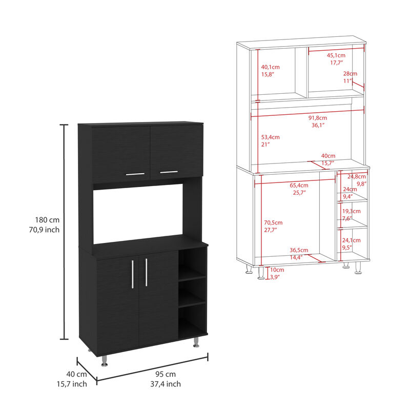 Pantry Cabinet Delaware, Kitchen, Black