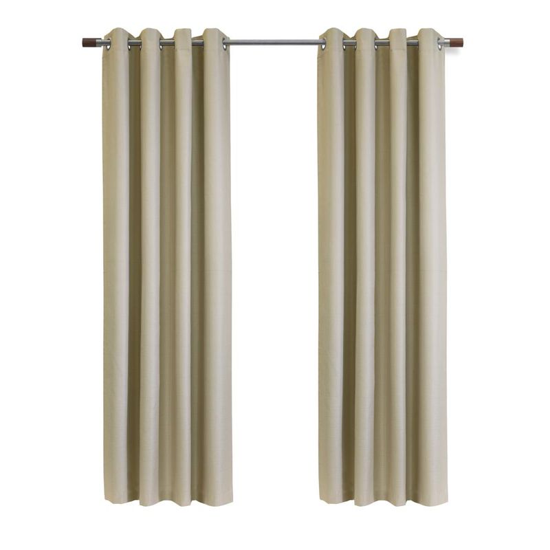 Thermaplus Newberry Blackout Window Treatment Grommet Curtain Panel for Bedroom Livingroom 52" x 95" Linen