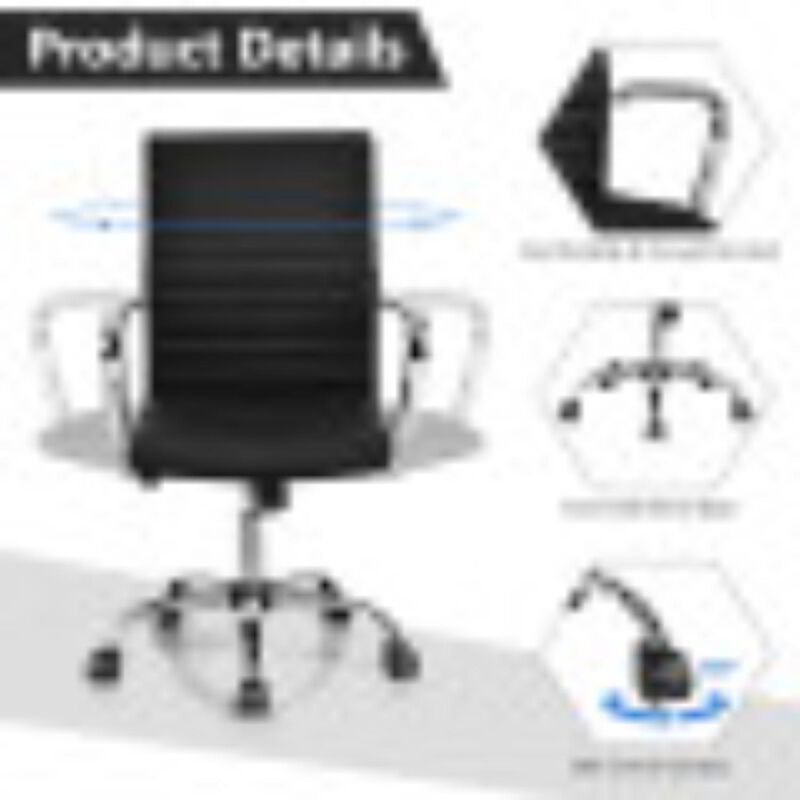 Hivvago High Back Ribbed Office Chair with Armrests