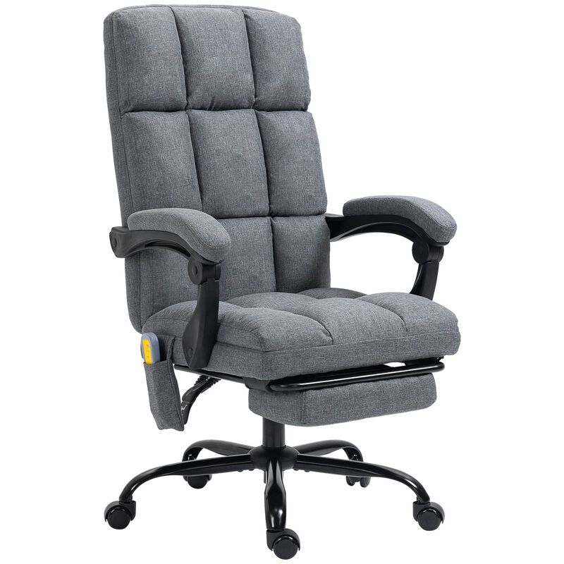 Ergonomic Massage Office Chair offers high back design with 6-point vibration, adjustable height, and rocking function in black.