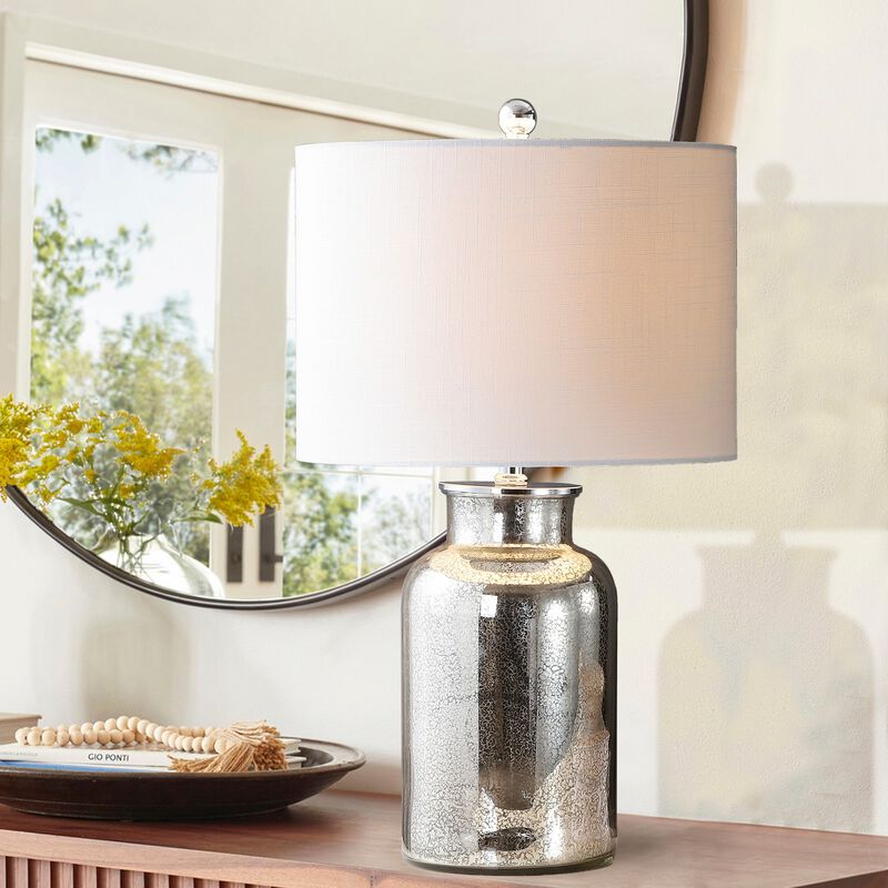 Esmee 24.5" Mercury Glass LED Table Lamp, Mercury Silver