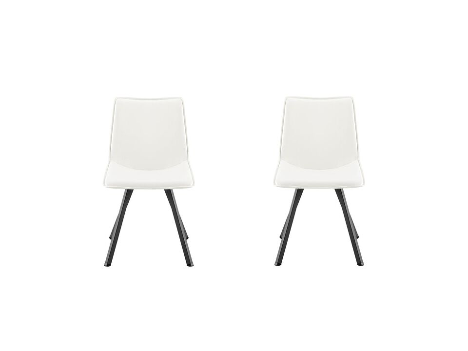 Modern PU Leather Dining Chair with Metal Legs,Set of 2